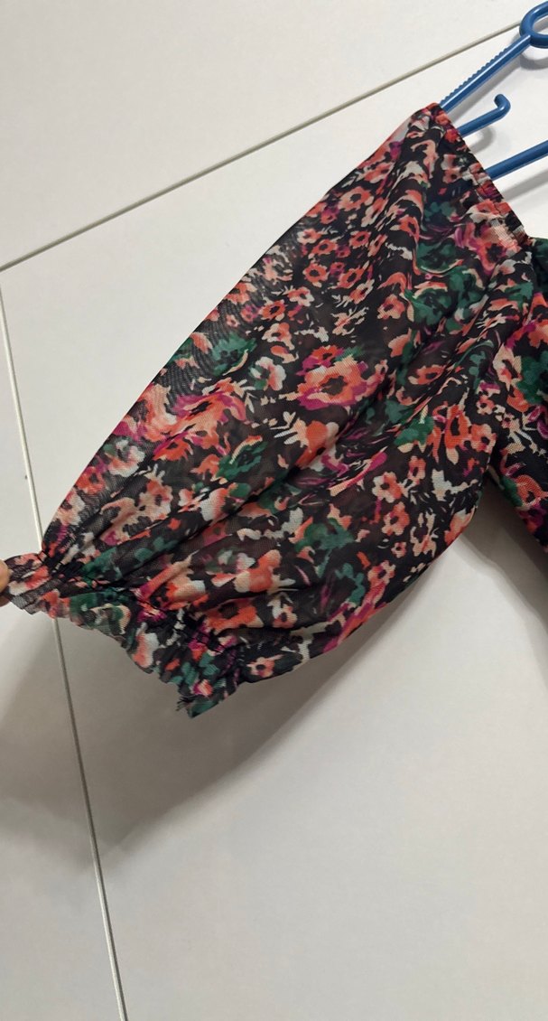 Kısa Kollu Çiçek Desenli Midi Bohem Elbise - Görsel 3