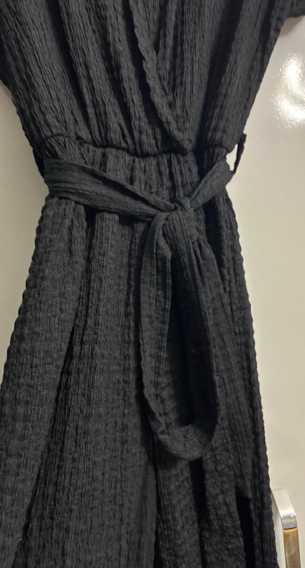 Siyah V Yaka Uzun tulum - Görsel 4