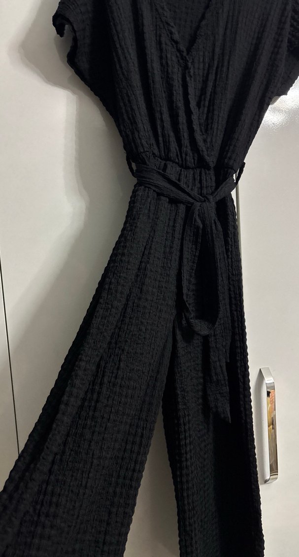 Siyah V Yaka Uzun tulum - Görsel 2