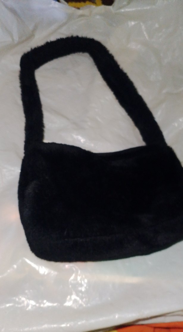 Siyah Peluş Kadın Omuz Çantası - Görsel 3