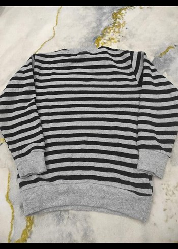 Gri Çizgili Erkek Çocuk Sweatshirt - Görsel 2