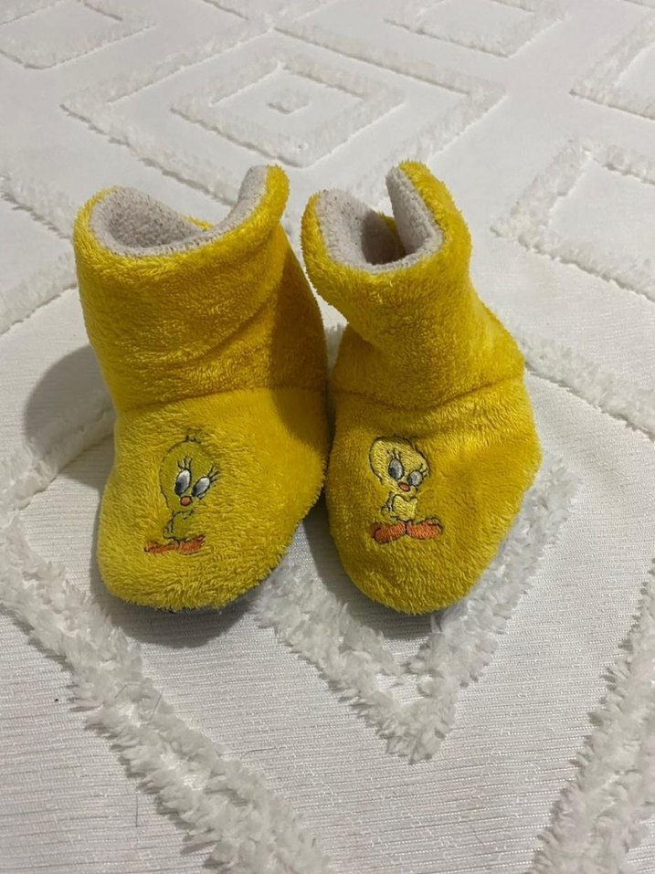 Nakışlı Sarı Kız Çocuk Ev Terliği - Görsel 2