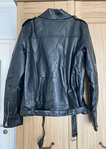 erkek Siyah Deri Biker Ceket - Görsel 6