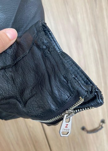 erkek Siyah Deri Biker Ceket - Görsel 5