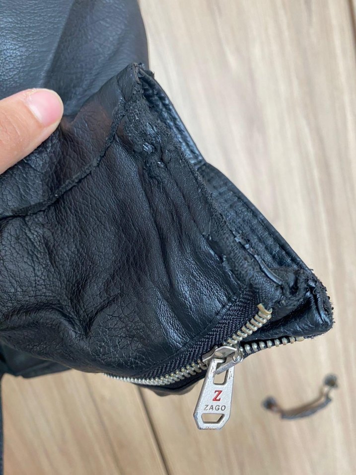 erkek Siyah Deri Biker Ceket - Görsel 5