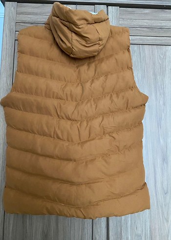 Düğmeli Kahverengi Yelek, Yüksek Yaka, Normal Boy - Görsel 4