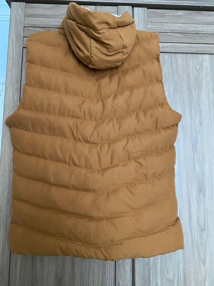 Düğmeli Kahverengi Yelek, Yüksek Yaka, Normal Boy - Görsel 4