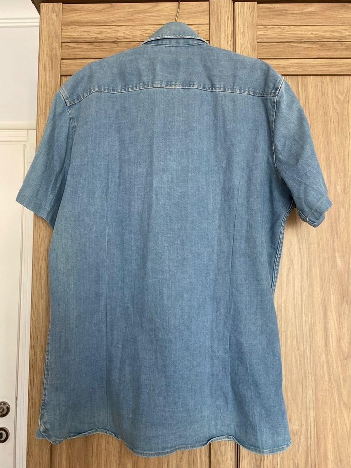 Erkek Kot Gömlek, Kısa Kollu, Rahat Kesim - Görsel 4