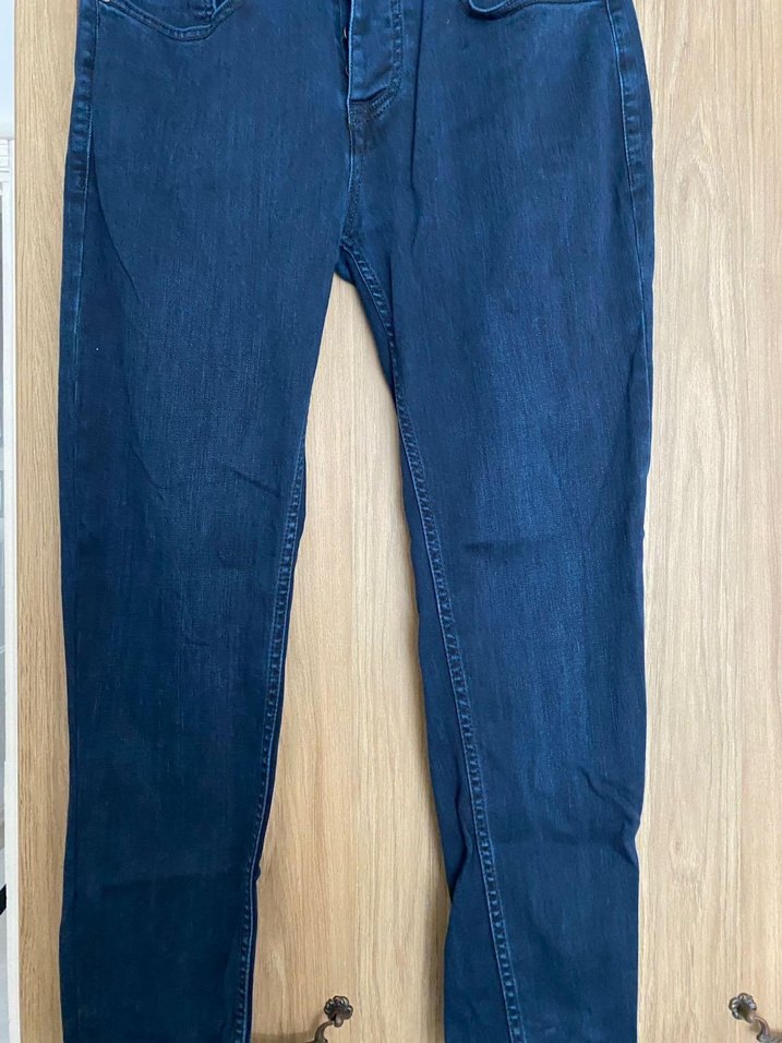 Lacivert Erkek Düz Kesim Denim Jean - Görsel 2