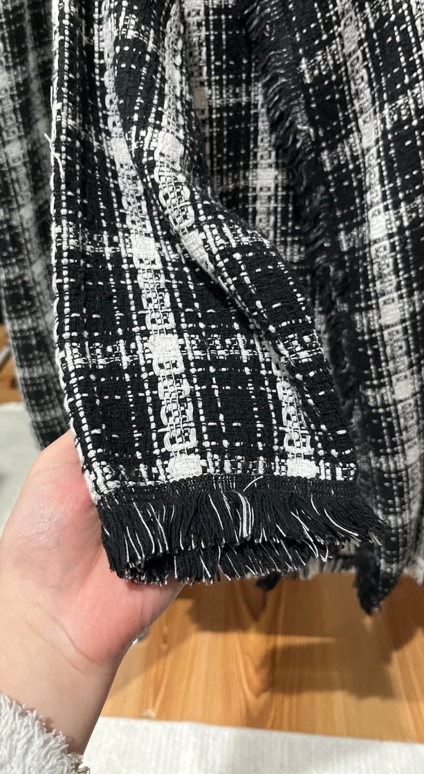 Düğmeli Gri Ekoseli Midi Kadın Kaban - Görsel 3