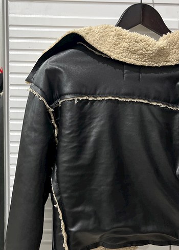 Kürk Detaylı Kahverengi Biker Deri Ceket - Görsel 5