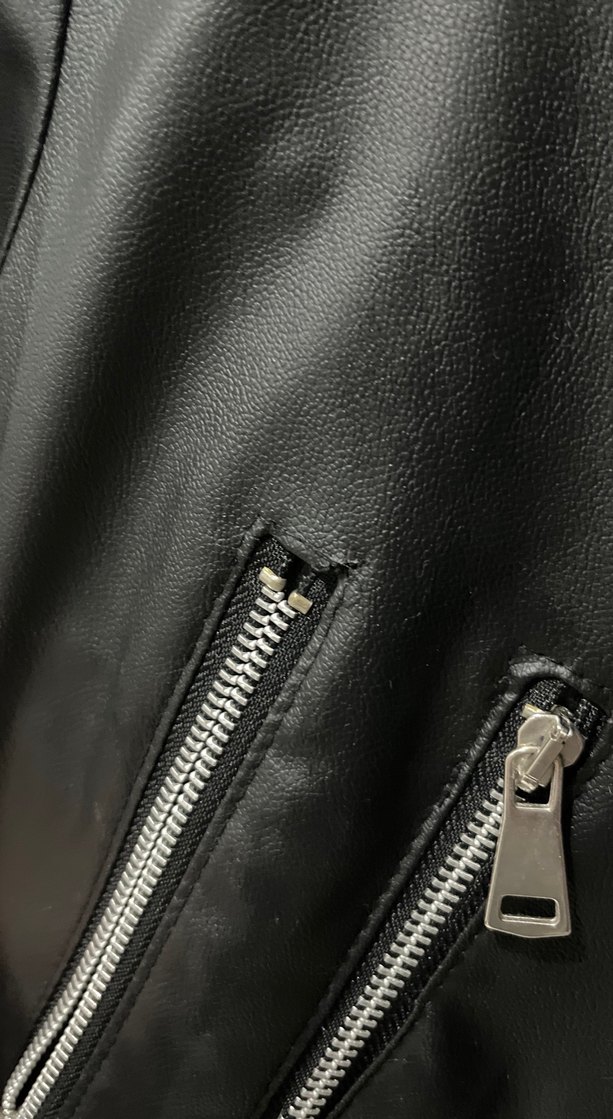 Kadın Siyah Biker Deri Ceket - Görsel 4