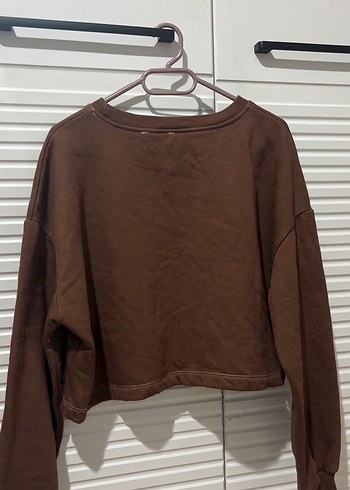 Kahverengi Kadın Uzun Kollu Sweatshirt - Görsel 4