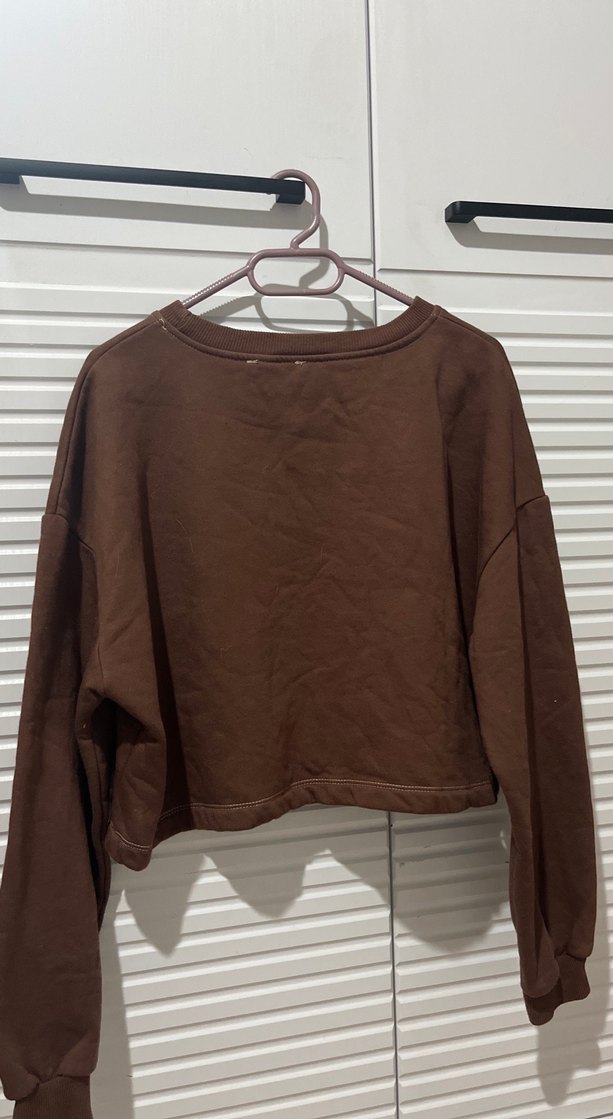 Kahverengi Kadın Uzun Kollu Sweatshirt - Görsel 4