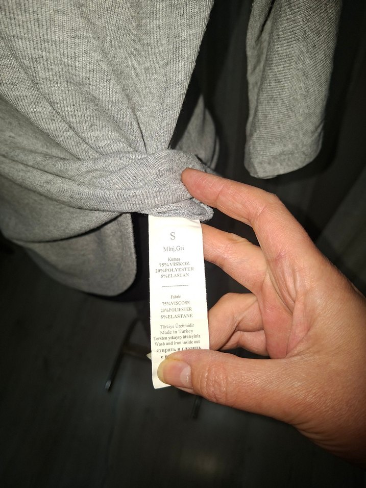 Gri Mini Triko Kadın Kazak - Görsel 5