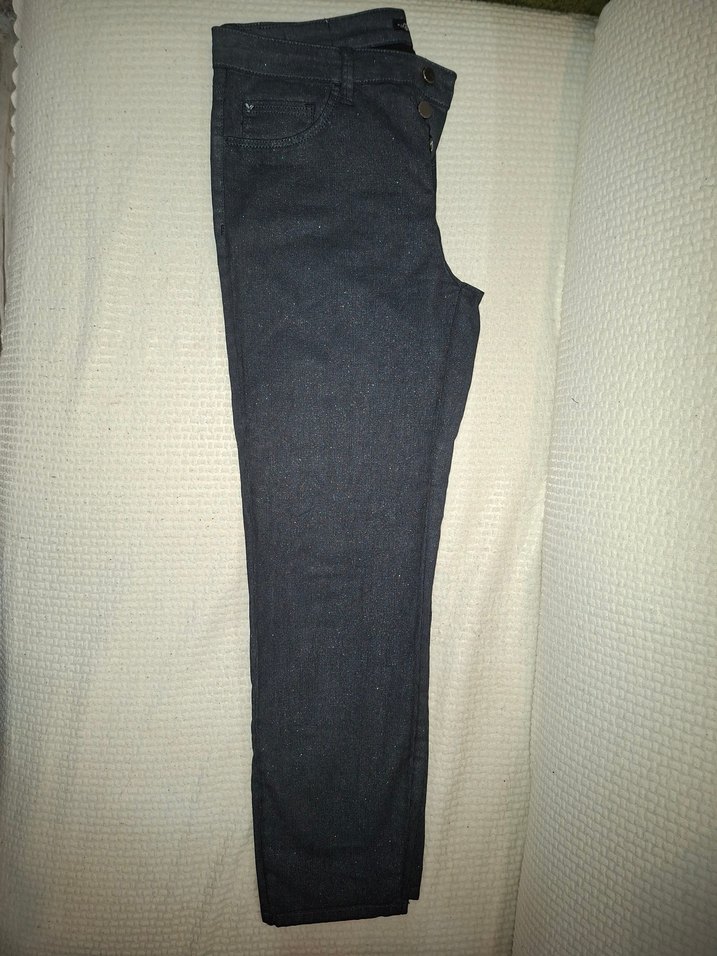 Düğmeli Gri Kadın Kot Pantolon - Görsel 5