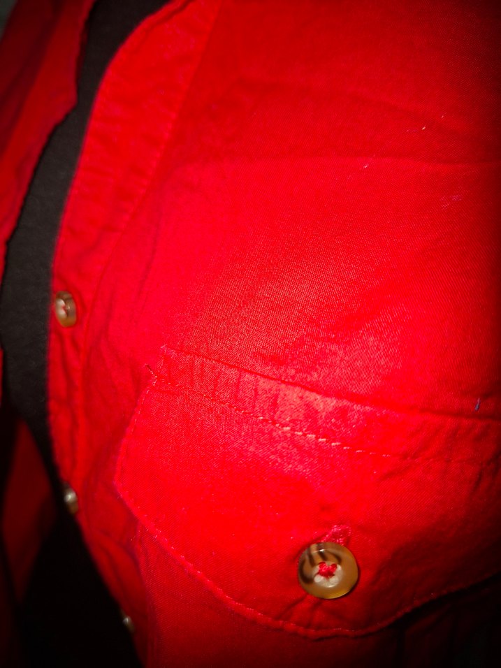 Düğmeli Kırmızı Uzun Kollu Kadın Gömlek - Görsel 4