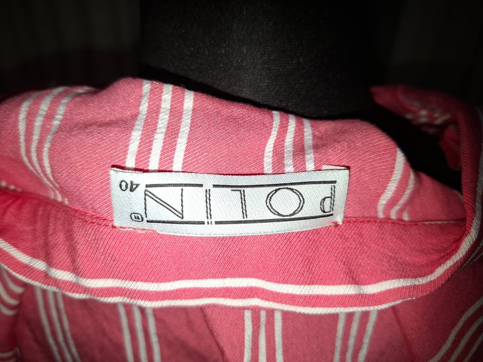 Pembe Çizgili Uzun Salaş Bohem Elbise - Görsel 4