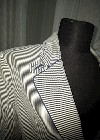 Düğmeli Gri Kadın Blazer Ceket - Görsel 2