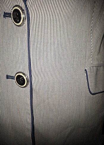 Düğmeli Gri Kadın Blazer Ceket - Görsel 3