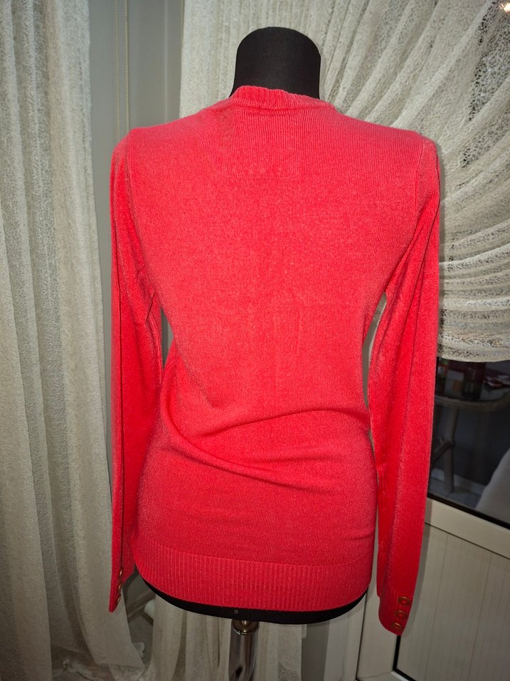 Kırmızı Kadın Triko Uzun Kollu Kazak - Görsel 3