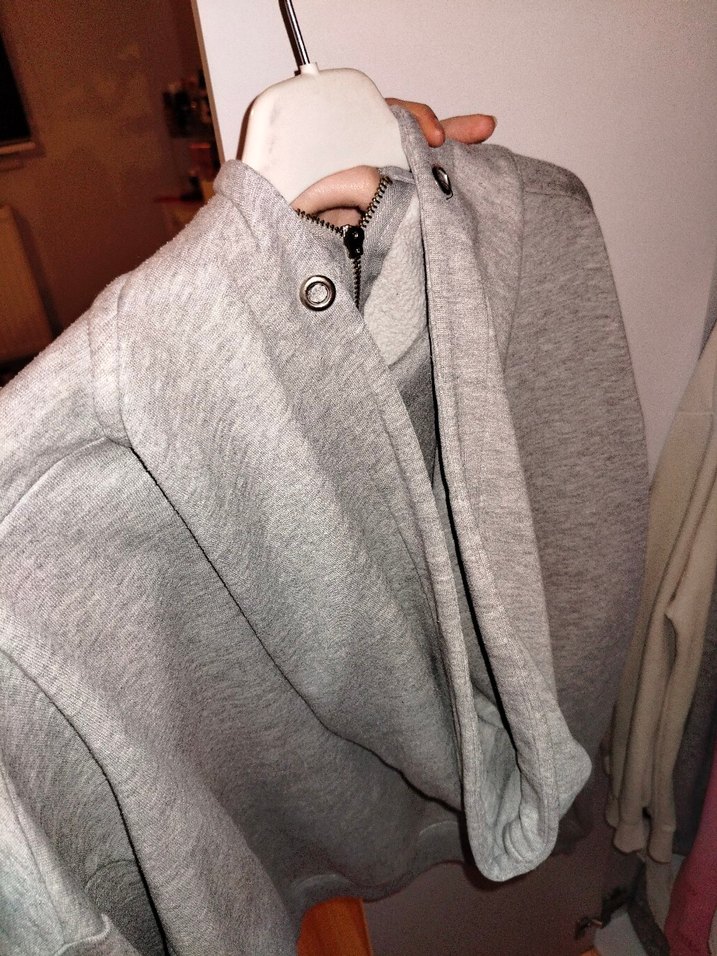 Gri Fermuarlı Kadın Sweatshirt - Görsel 2