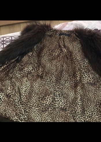 Kahverengi Kürklü Kadın Triko Yelek - Görsel 2