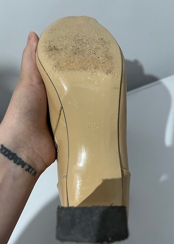 Bej Deri Bağcıklı Stiletto Topuklu Kadın Bot - Görsel 3