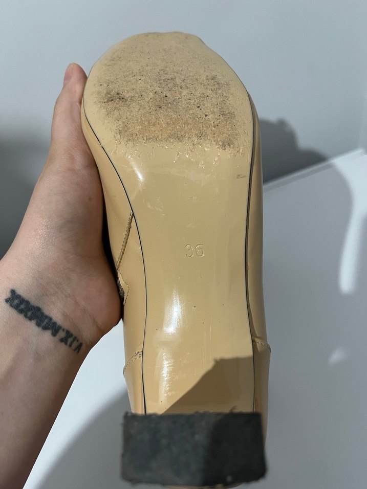 Bej Deri Bağcıklı Stiletto Topuklu Kadın Bot - Görsel 3