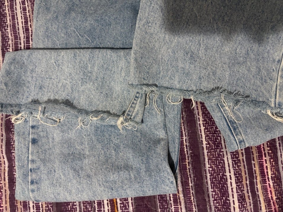 Gri Mavi Batik Desenli Salaş Kadın Kot Pantolon - Görsel 3