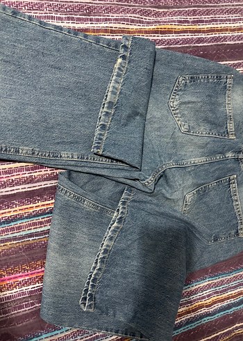 Kadın Geniş Kesim Midi Boy Mavi Denim Pantolon - Görsel 3