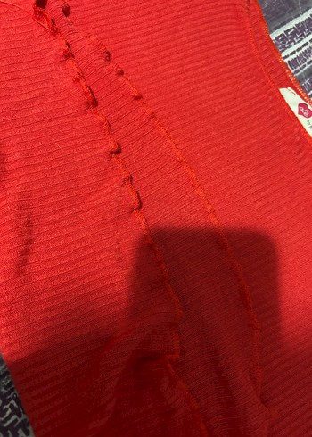 Kadın Kırmızı Triko Uzun Kollu Bluz - Görsel 3