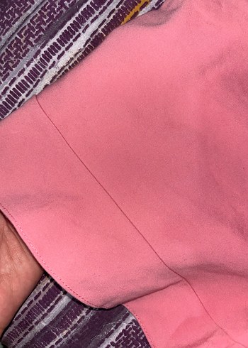 Pembe Pilili Mini Kadın Kumaş Şort - Görsel 3