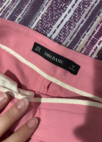 Pembe Pilili Mini Kadın Kumaş Şort - Görsel 4