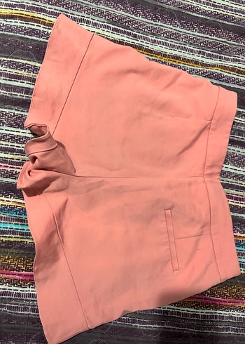 Pembe Pilili Mini Kadın Kumaş Şort - Görsel 2