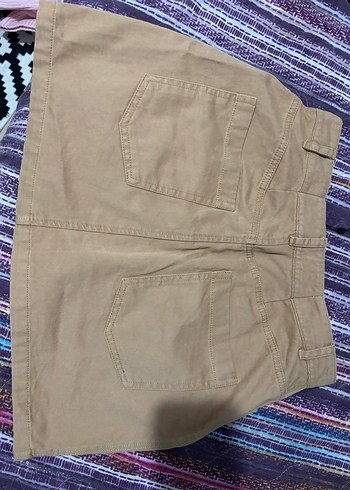 Kahverengi Kemerli Midi Mini Etek - Görsel 2