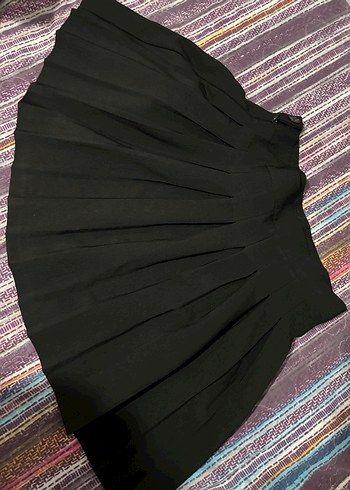 Siyah Pilili Midi Mini Etek - Görsel 2