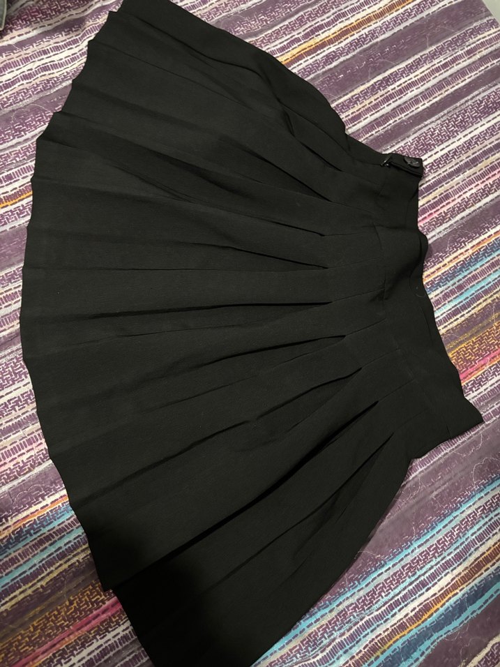 Siyah Pilili Midi Mini Etek - Görsel 2