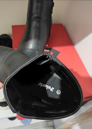 Tokalı Siyah Deri Blok Topuklu Bot - Görsel 3