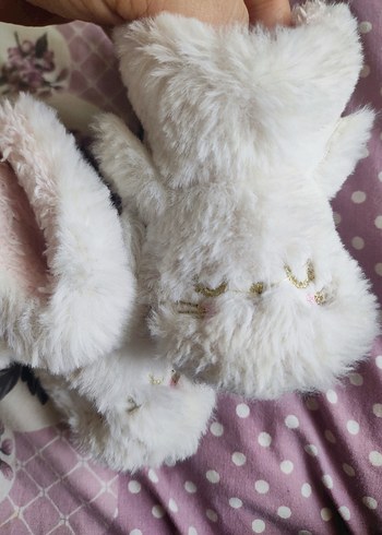 Kız Çocuk Beyaz Peluş Nakışlı Ev Terliği - Görsel 4