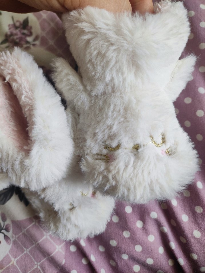 Kız Çocuk Beyaz Peluş Nakışlı Ev Terliği - Görsel 4