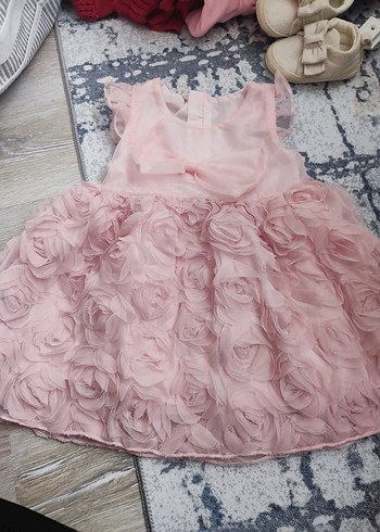 Pembe Fırfırlı Kız Çocuk Elbisesi - Görsel 3