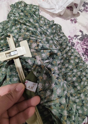 Yeşil Pilili Uzun Bohem Etek - Görsel 3