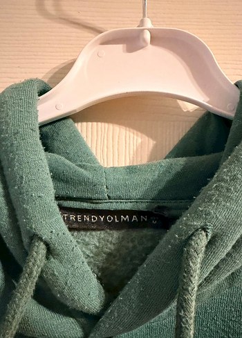 Erkek Haki Kapüşonlu Sweatshirt - Görsel 3