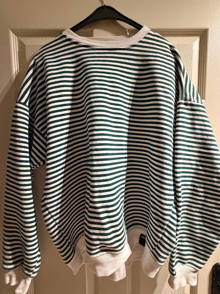 Erkek Yeşil Çizgili Sweatshirt - Görsel 3