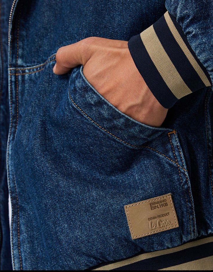 Kapüşonlu Erkek Denim Ceket - Görsel 5