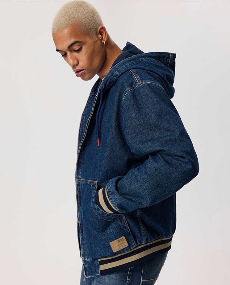 Kapüşonlu Erkek Denim Ceket - Görsel 3