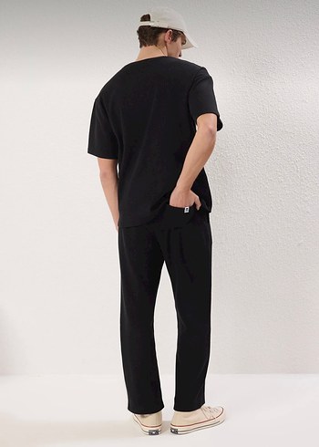 Erkek Siyah Oversize Eşofman Takımı - Görsel 4