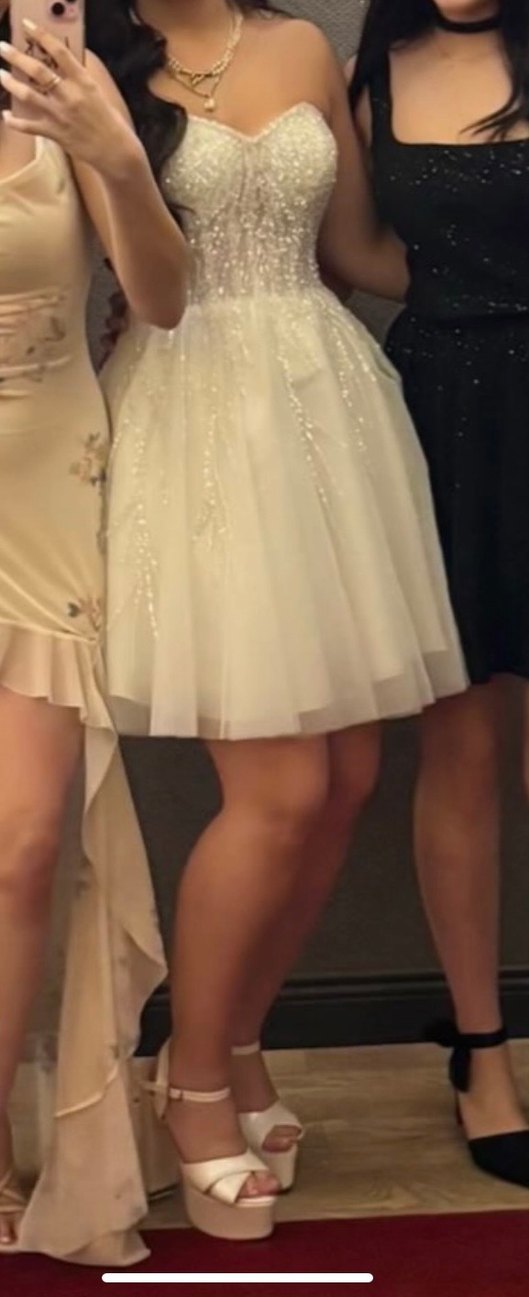 Straplez Mini A Kesim Gelinlik - Görsel 3