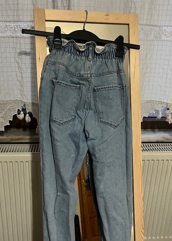 Kadın Gri Mavi Bol Kesim Midi Kot Pantolon - Görsel 3